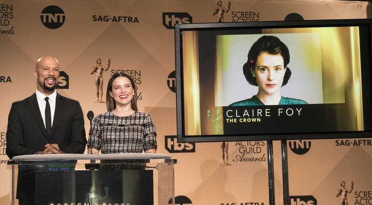 December 14, 2016 - West Hollywood, California, U.S - Common and Sophia Bush at the 23rd Annual Screen Actors Guild Awards Nominations announcement at the Pacific Design Center on Wednesday, December 14, 2016 in West Hollywood, California. Outstanding Performance by a Female Actor in a Drama Series, CLAIRE FOY Queen Elizabeth II Ã¢â‚¬ THE CROWNÃ West Hollywood U.S. - ZUMAp124 20161214_zaa_p124_045