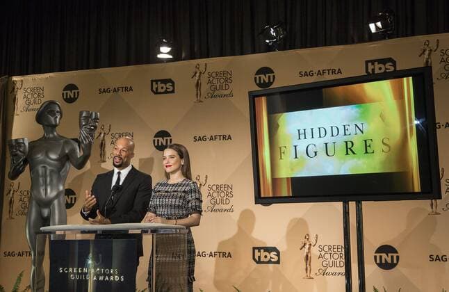 December 14, 2016 - West Hollywood, California, U.S - Common and Sophia Bush at the 23rd Annual Screen Actors Guild Awards Nominations announcement at the Pacific Design Center on Wednesday, December 14, 2016 in West Hollywood, California. Outstanding Performance by a Cast in a Motion Picture, HIDDEN FIGURES West Hollywood U.S. - ZUMAp124 20161214_zaa_p124_060