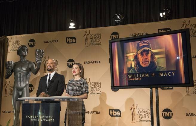 December 14, 2016 - West Hollywood, California, U.S - Common and Sophia Bush at the 23rd Annual Screen Actors Guild Awards Nominations announcement at the Pacific Design Center on Wednesday, December 14, 2016 in West Hollywood, California. Outstanding Performance by a Male Actor in a Comedy Series, WILLIAM H. MACY Frank Gallagher Ã¢â‚¬ SHAMELESSÃ West Hollywood U.S. - ZUMAp124 20161214_zaa_p124_065