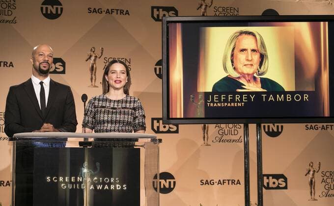 December 14, 2016 - West Hollywood, California, U.S - Common and Sophia Bush at the 23rd Annual Screen Actors Guild Awards Nominations announcement at the Pacific Design Center on Wednesday, December 14, 2016 in West Hollywood, California. Outstanding Performance by a Male Actor in a Comedy Series, JEFFREY TAMBOR Maura Pfefferman Ã¢â‚¬ TRANSPARENT West Hollywood U.S. - ZUMAp124 20161214_zaa_p124_075