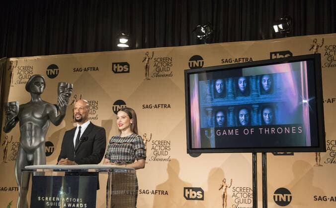December 14, 2016 - West Hollywood, California, U.S - Common and Sophia Bush at the 23rd Annual Screen Actors Guild Awards Nominations announcement at the Pacific Design Center on Wednesday, December 14, 2016 in West Hollywood, California. Stunt Ensembles - Outstanding Action Performance by a Stunt Ensemble in a Comedy or Drama Series, GAME OF THRONESÃ West Hollywood U.S. - ZUMAp124 20161214_zaa_p124_076