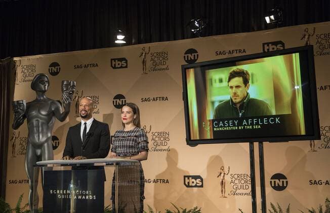 December 14, 2016 - West Hollywood, California, U.S - Common and Sophia Bush at the 23rd Annual Screen Actors Guild Awards Nominations announcement at the Pacific Design Center on Wednesday, December 14, 2016 in West Hollywood, California. Outstanding Performance by a Male Actor in a Leading Role, CASEY AFFLECK Lee Chandler Ã¢â‚¬ MANCHESTER BY THE SEAÃ West Hollywood U.S. - ZUMAp124 20161214_zaa_p124_084