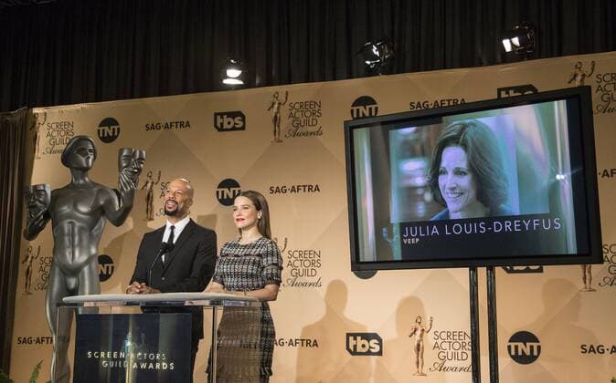 December 14, 2016 - West Hollywood, California, U.S - Common and Sophia Bush at the 23rd Annual Screen Actors Guild Awards Nominations announcement at the Pacific Design Center on Wednesday, December 14, 2016 in West Hollywood, California. Outstanding Performance by a Female Actor in a Comedy Series, JULIA LOUIS-DREYFUS President Selina Meyer Ã¢â‚¬ VEEPÃ West Hollywood U.S. - ZUMAp124 20161214_zaa_p124_090