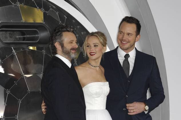 Michael Sheen, Jennifer Lawrence & Chris Pratt PASSENGERS FILM PREMIERE Los Angeles Patrick Rideaux PicturePerfect