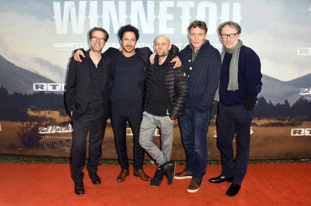 Matthias Matschke, Fahri Yardim, Jürgen Vogel, Oliver Masucci und Rainer Bock bei der Premiere des Fernsehfilms Winnetou - Eine neue Welt im Delphi Filmpalast. Berlin, 14.12.2016 Foto:xF.xKernx xFuturexImage