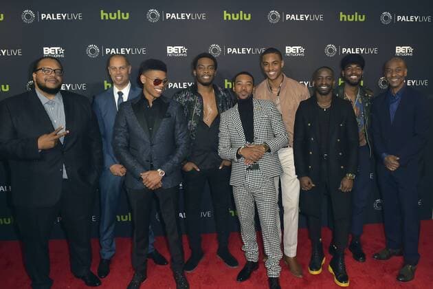 Chris Robinson, Jesse Collins, Bryshere Y. Gray, Woody McClain, Algee Smith, Keith Powere, Elijah Kelly Luke James and Stephen G. Hill bei der Premiere der BET TV-Miniserie The New Edition Story im Paley Center for Media. Beverly Hills, 14.12.2016 Foto:xD.xStarbuckx xFuturexImage