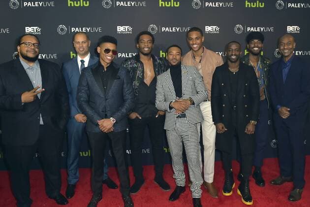 Chris Robinson, Jesse Collins, Bryshere Y. Gray, Woody McClain, Algee Smith, Keith Powere, Elijah Kelly Luke James and Stephen G. Hill bei der Premiere der BET TV-Miniserie The New Edition Story im Paley Center for Media. Beverly Hills, 14.12.2016 Foto:xD.xStarbuckx xFuturexImage