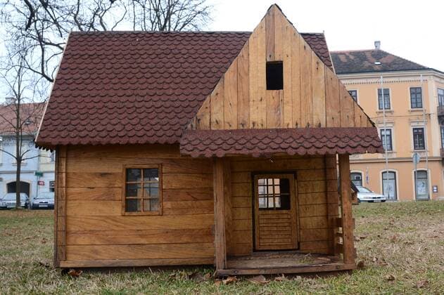 Modellpark in Sisak, Kroatien Model of the Posavina villages 15.12.2016., Croatia, Sisak - Model of the Posavina villages in park near Kupa river.  NikolaxCutuk PIXSELL