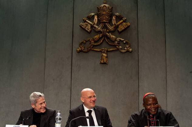 NO FRANCE - NO SWITZERLAND: December 16 2016 : Press Conference for the Benefit concert presentation Avrai the concert will be held on the occasion of the Bicentennial of the Vatican Gendarmerie, and will be executed by the artist Claudio Baglioni to help two important projects: a children s hospital in Bangui, Central African Republic, and the victims of the earthquake in central Italy, at the Press Room of the Holy See in the Vatican.  Â©M.xMIGLIORATO CPPx xIPA