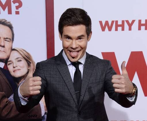 Cast member Adam Devine attends the premiere of the motion picture comedy Why Him? at the Regency Bruin Theater in the Westwood section of Los Angeles on December 17, 2016. Storyline: A dad forms a bitter rivalry with his daughter s young rich boyfriend.  LAP2016121712 JIMxRUYMEN