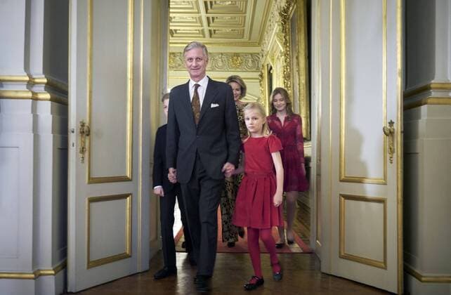 Belgische Königsfamilie besucht das Weihnachtskonzert in Brüssel Prince Gabriel (12), Queen Mathilde of Belgium, Prince Emmanuel (10), King Philippe - Filip of Belgium, Princess Eleonore (7), Crown Princess Elisabeth (14), Princess Astrid of Belgium and Prince Lorenz of Belgium pictured during the yearly Christmas Concert, at the Royal Palace, in Brussels, Wednesday 21 December 2016. The King and Queen want to thank especially those who have contributed to the success of the royal activities throughout teh year 2016. Â 