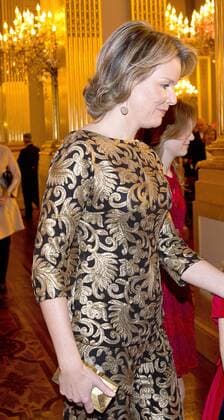 Belgische Königsfamilie besucht das Weihnachtskonzert in Brüssel 21-12-2016 Brussels Queen Mathilde and King Filip and Prince Gabriel (12) and Prince Emmanuel (10) and Princess Eleonore (7) and Crown Princess Elisabeth (14) and Princess Astrid and Prince Lorenz posing before the Christmas concert at the Royal Palace in Brussels.  Copyright: ppex