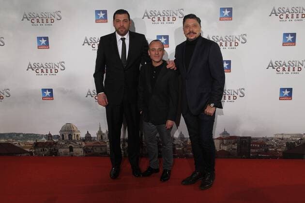 Photocall - Assassin s Creed - in Madrid. Hovik Keuchkerian, Javier Gutierrez y Carlos Bardem, actores de la pelicula.  J.xLuisxCuesta
