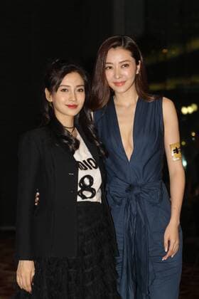 HONG KONG, CHINA - DECEMBER 22: Actress Lynn Hung (aka Xiong Dailin) (R) and actress Angelababy in pregnancy attend the charity premiere of director Zhang Jiajia s film See You Tomorrow on December 22, 2016 in Hong Kong, China.  CFP497405334