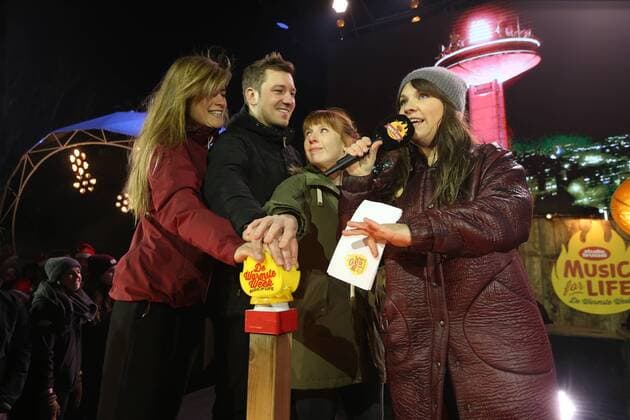 Illustration picture shows the closing event of the 2016 edition (the 11th edition) of the Music For Life campaign, organized by Flemish VRT radio station Studio Brussels, Saturday 24 December 2016, in Boom.  NICOLASxMAETERLINCK 05005983