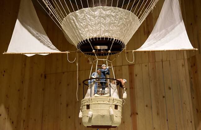 December 30, 2016 - Albuquerque, NM, U.S. - 2016---A replica of Ornen (Eagle) with balloonists S.A. Andree, Nils Strindberg and Knut Fraenkel commemorates their ill-fated attempt to reach the North Pole by balloon in 1897, in the new exhibition Arctic Air: The Bold Flight of S.A. Andree at the Anderson-Abruzzo Albuquerque International Balloon Museum, photographed on Friday December 30, 2016. Albuquerque U.S. - ZUMAab1_ 20161230_zaf_ab1_007