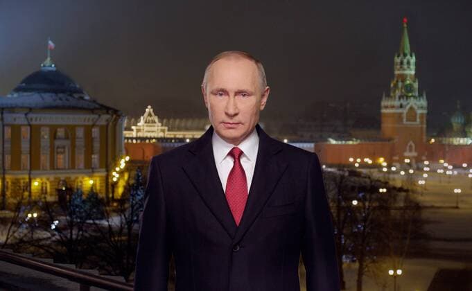 Bilder des Tages December 31, 2016 - Moscow, Russia - Russian President Vladimir Putin gives his annual televised address to the nation on New Year eve in the Kremlin December 31, 2016 in Moscow, Russia. In the videotaped address to his countrymen Putin wished everyone good wishes and acknowledged that 2016 was not easy for Russia. Moscow Russia - ZUMAp138 20161231_zaa_p138_001