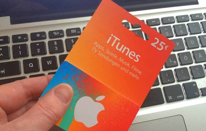 Apple itunes Guthabenkarte für 25 Euro 31.12.2016