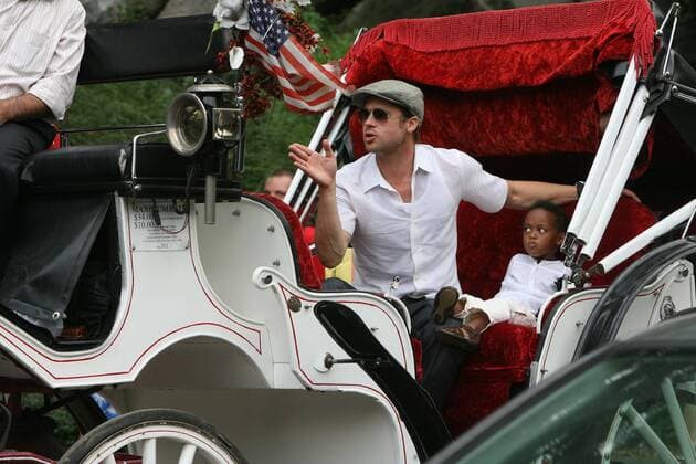 August 28 2007, New York City Actor Brad Pitt took his adpoted daughter Zahara to Central Park in midtown Manhattan for a ride on a horse carriage, bought her an ice cream and then spent a period of quiet relaxation with her on Sheep Meadow - ZUMAny2_ 20070828_zaf_ny2_032