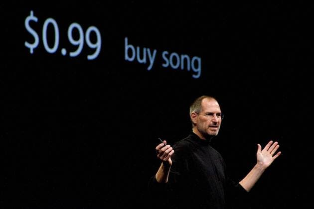 Sep 05, 2007 - San Francisco, CA, USA - Apple Revamps Entire iPod lineup and Announces Wi-Fi iTunes Store . PICTURED: Apple founder and CEO STEVE JOBS announces the addition of custom ringtones to his company s iTunes service. - ZUMAw49_ 20070905_sha_w49_934