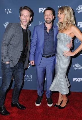 January 3, 2017 - Westwood, CA, United States - 03 January 2017 - Westwood, California - Glenn Howerton, Rob McElhenney, Kaitlin Olson. Premiere of FXX s It s Always Sunny in Philadelphia Season 12 and Man Seeking Woman Season 3 held at the Fox Bruin Theatre. Photo Credit: AdMedia Westwood United States - ZUMAa123 20170103_zaa_a123_014