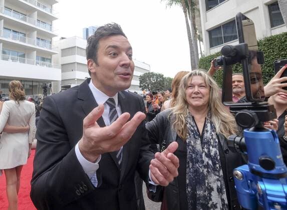 January 4, 2017 - Los Angeles, California, U.S - Tonight Show host Jimmy Fallon joins the red carpet roll out ceremony during the 74rd Annual Golden Globe Awards Preview Day at the Beverly Hilton on Wednesday, Jan. 4, 2017, in Beverly Hills, Calif. The annual awards show including film and television will be held on Sunday. Los Angeles U.S. - ZUMAc68_ 20170104_zaf_c68_011