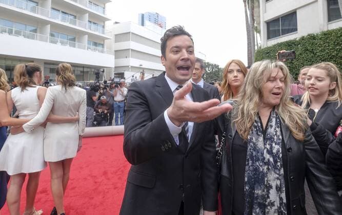January 4, 2017 - Los Angeles, California, U.S - Tonight Show host Jimmy Fallon joins the red carpet roll out ceremony during the 74rd Annual Golden Globe Awards Preview Day at the Beverly Hilton on Wednesday, Jan. 4, 2017, in Beverly Hills, Calif. The annual awards show including film and television will be held on Sunday. Los Angeles U.S. - ZUMAc68_ 20170104_zaf_c68_032