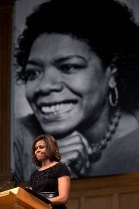 June 7, 2014 - Winston-Salem, North Carolina - First Lady Michelle Obama delivers remarks at a private memorial service for Dr. Maya Angelou at Wake Forest University s Wait Chapel in Winston-Salem, N.C., June 7, 2014. Winston-Salem - ZUMAz03_ 20140607_shj_z03_947