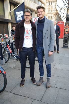 Darren Flechter and YouTube blogger Jim Chapman attending a London Fashion Week Men s Show on The Strand. JANUARY 6th 2017  TSTx1716