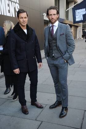 English models Craig Mcinlay and Paul Sculfor attending a London Fashion Week Men s Show on The Strand. JANUARY 6th 2017  TSTx1716