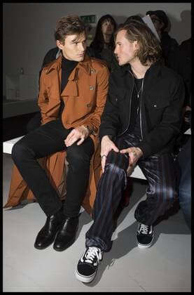 . 07 01 2017. London, United Kingdom. Oliver Cheshire (left) and Dougie Poynter. London Fashion Week Men s 2017. Designer, Matthew Miller on display at the BFC Show Space, The Strand, London, UK.  xBenxStevensx xi-Imagesx IIM-14123-0020