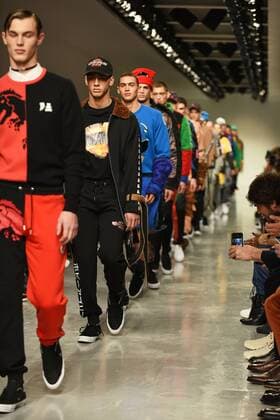 January 6, 2017 - London, England, United Kingdom - A model walks down the catwalks wearing Bobby Abbley AW17 collection during London Menswear Fashion Week on January 6, 2017 in London, United Kingdom. London United Kingdom  - ZUMAn230 20170106_zaa_n230_561