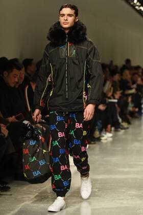 January 6, 2017 - London, England, United Kingdom - A model walks down the catwalks wearing Bobby Abbley AW17 collection during London Menswear Fashion Week on January 6, 2017 in London, United Kingdom. London United Kingdom  - ZUMAn230 20170106_zaa_n230_556
