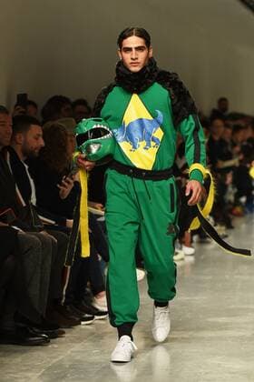 January 6, 2017 - London, England, United Kingdom - A model walks down the catwalks wearing Bobby Abbley AW17 collection during London Menswear Fashion Week on January 6, 2017 in London, United Kingdom. London United Kingdom  - ZUMAn230 20170106_zaa_n230_567