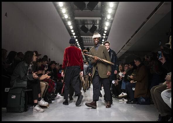 . 07 01 2017. London, United Kingdom. London Fashion Week Men s 2017. Fashion designer, Oliver Spencer on display at the BFC Show Space, The Strand, London, UK.  xBenxStevensx xi-Imagesx IIM-14124-0001