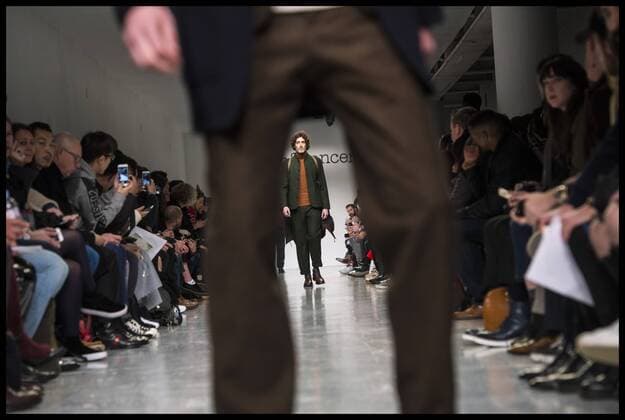 . 07 01 2017. London, United Kingdom. London Fashion Week Men s 2017. Fashion designer, Oliver Spencer on display at the BFC Show Space, The Strand, London, UK.  xBenxStevensx xi-Imagesx IIM-14124-0002