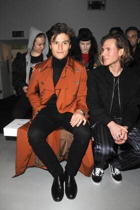 English model and boyfriend of Pixie Lott Oliver Cheshire attending the Matthew Miller London Fashion Week Men s catwalk show on The Strand. JANUARY 7th 2017  TSTx1725