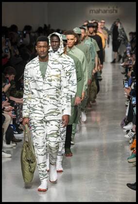 . 08 01 2017. London, United Kingdom. London Fashion Week Men s 2017. Maharishi on display at the BFC Show Space, on The Strand, London, UK.  xBenxStevensx xi-Imagesx IIM-14126-0012