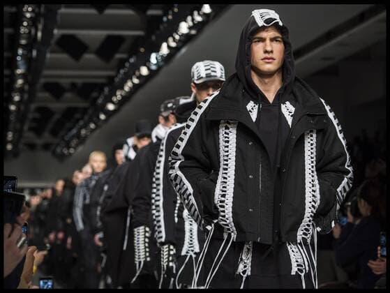 . 08 01 2017. London, United Kingdom. London Fashion Week Men s 2017. Fashion designer KTZ on display at the BFC Show Space on the Strand, London, UK.  xBenxStevensx xi-Imagesx IIM-14128-0001