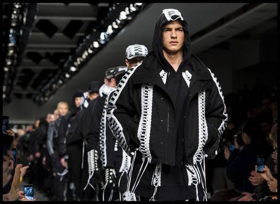 . 08 01 2017. London, United Kingdom. London Fashion Week Men s 2017. Fashion designer KTZ on display at the BFC Show Space on the Strand, London, UK.  xBenxStevensx xi-Imagesx IIM-14128-0006