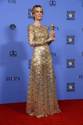 Sarah Paulson, winner of the award for Best Performance by an Actress in a Limited Series or Motion Picture Made for Television for The People V. OJ Simpson: An American Crime Story appears backstage during the 74th annual Golden Globe Awards at the Beverly Hilton Hotel in Beverly Hills, California on January 8, 2017.  LAP20170108450 JIMxRUYMEN