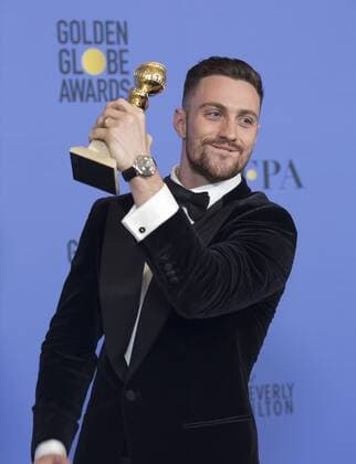 January 8, 2017 - Beverly Hills, California, U.S - After winning the category of BEST PERFORMANCE BY AN ACTOR IN A SUPPORTING ROLE IN A MOTION PICTURE for his work in Nocturnal Animals, actor Aaron Taylor- Johnson poses backstage in the press room with his Golden Globe Award at the 74th Annual Golden Globe Awards at the Beverly Hilton in Beverly Hills, CA on Sunday, January 8, 2017. Beverly Hills U.S. - ZUMAp124 20170108_zaa_p124_032