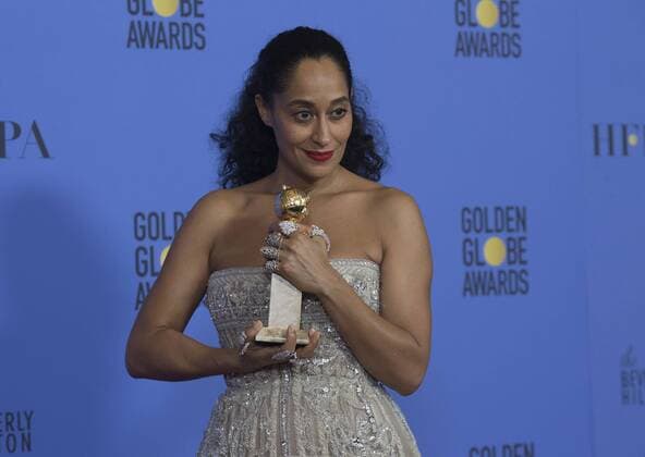January 8, 2017 - Beverly Hills, California, U.S - After winning the category of BEST PERFORMANCE BY AN ACTRESS IN A TELEVISION SERIES Ã¯Â¿Â½ COMEDY OR MUSICAL for her role in Black-ish, actress Tracee Ellis Ross poses backstage in the press room with her Golden Globe Award at the 74th Annual Golden Globe Awards at the Beverly Hilton in Beverly Hills, CA on Sunday, January 8, 2017. Beverly Hills U.S. - ZUMAp124 20170108_zaa_p124_036