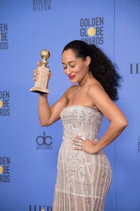 Jan 8, 2017 - Beverly Hills, California, U.S - After winning the category of BEST PERFORMANCE BY AN ACTRESS IN A TELEVISION SERIES COMEDY OR MUSICAL for her role in Black-ish, actress TRACEE ELLIS ROSS poses backstage in the press room with her Golden Globe Award at the 74th Annual Golden Globe Awards at the Beverly Hilton in Beverly Hills, CA on Sunday, January 8, 2017. Beverly Hills U.S - ZUMAz03_ 20170108_sha_z03_460