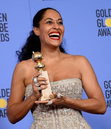 Tracee Ellis Ross winner of the award for Best Performance by an Actress in a Television Series - Musical or Comedy appears backstage during the 74th annual Golden Globe Awards at the Beverly Hilton Hotel in Beverly Hills, California on January 8, 2017.  LAP201701082489 JIMxRUYMEN