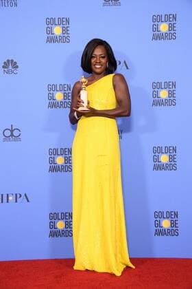 Jan 8, 2017 - Beverly Hills, California, U.S - After winning the category of BEST PERFORMANCE BY AN ACTRESS IN A SUPPORTING ROLE IN A MOTION PICTURE for her work in Fences, actress VIOLA DAVIS poses backstage in the press room with her Golden Globe Award at the 74th Annual Golden Globe Awards at the Beverly Hilton in Beverly Hills, CA on Sunday, January 8, 2017. Beverly Hills U.S - ZUMAz03_ 20170108_sha_z03_465