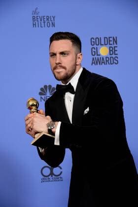 Aaron Taylor-Johnson winner of the award for Best Performance by an Actor in a Supporting Role in Any Motion Picture appears backstage during the 74th annual Golden Globe Awards at the Beverly Hilton Hotel in Beverly Hills, California on January 8, 2017.  LAP20170108662 JIMxRUYMEN
