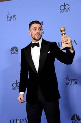 Aaron Taylor-Johnson winner of the award for Best Performance by an Actor in a Supporting Role in Any Motion Picture appears backstage during the 74th annual Golden Globe Awards at the Beverly Hilton Hotel in Beverly Hills, California on January 8, 2017.  LAP20170108665 JIMxRUYMEN