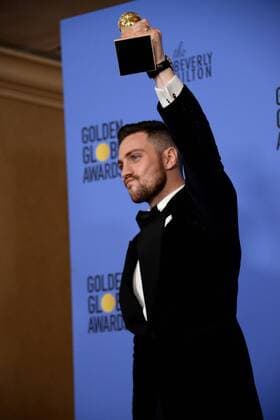 Aaron Taylor-Johnson winner of the award for Best Performance by an Actor in a Supporting Role in Any Motion Picture appears backstage during the 74th annual Golden Globe Awards at the Beverly Hilton Hotel in Beverly Hills, California on January 8, 2017.  LAP20170108666 JIMxRUYMEN