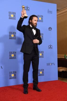 Jan 8, 2017 - Beverly Hills, California, U.S - After winning the category of BEST PERFORMANCE BY AN ACTOR IN A MOTION PICTURE DRAMA for his role in Manchester by the Sea, actor CASEY AFFLECK poses backstage in the press room with his Golden Globe Award at the 74th Annual Golden Globe Awards at the Beverly Hilton in Beverly Hills, CA on Sunday, January 8, 2017. Beverly Hills U.S - ZUMAz03_ 20170108_sha_z03_566